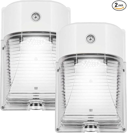 CINOTON 26W LED Wall Pack Light with Dusk to Dawn Sensor, 3000LM [100-277Vac] LED Wall Lights IP65 Waterproof Outdoor Security Flood Lighting for Garage Warehouse Garden 5000K-Daylight 2 Pack CINOTON