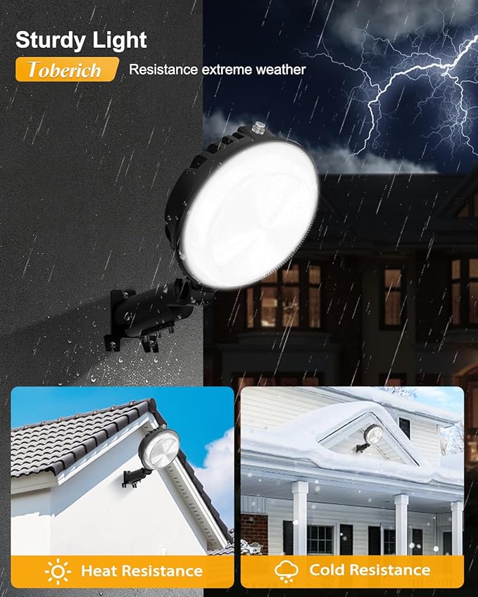 LED Barn Light 4 Packs, 150W 20000LM Yard Area Lights Dusk to Dawn Outdoor Lighting with Upgraded Photocell 6500K Adjustable Angle Daylight IP66 Waterproof Street Lights for Farmhouse/Garage ToberichUltraBrightLight