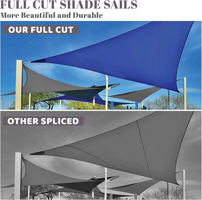 SUNLAX Custom Size 10'x18'x20.6' Dark Grey (Gray) Sun Shade Sail Right Triangle UV Block Sunshade for Backyard Yard Deck Patio Garden Outdoor Facility (Customized) SUNLAX