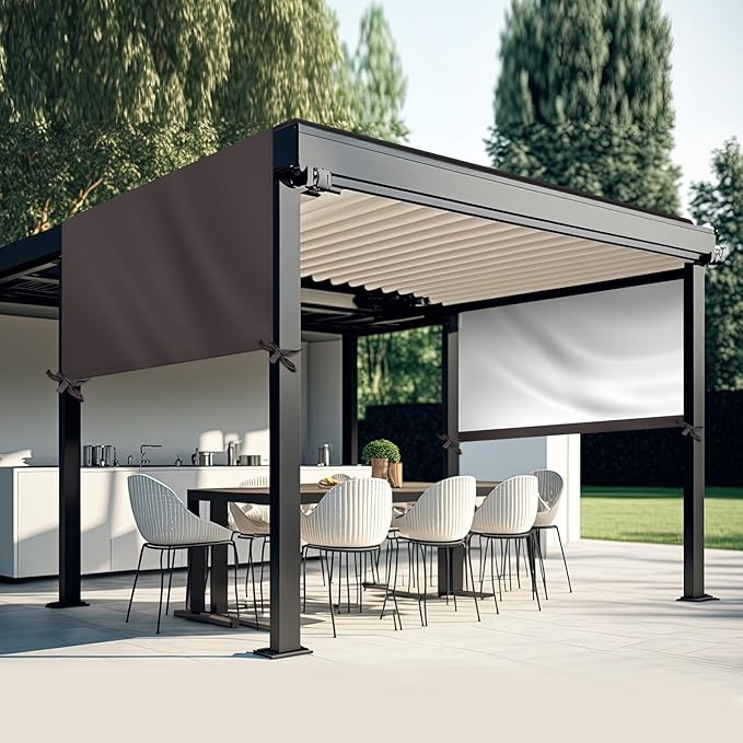 Universal Pergola Replacement Canopy Outdoor Canopy Shade Cover Waterproof Shade Top Cover for Outdoor Patio Porch Backyard(12 x 9 ft,Coffee) Wowangce