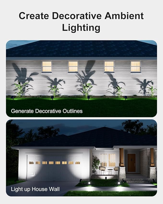Solar Spot Lights Outdoor Waterproof for Flag, Palm Tree, Pole, Sign, Statue, Mailbox, Bright LED Outside Landscape Flood Spotlights for Accent Uplighting Yard, Garden, House, Backyard, Patio FALOVE