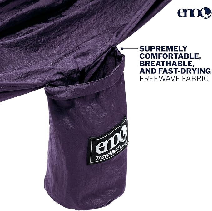 ENO TravelNest Hammock & Straps Combo - Portable Hiking and Camping Hammock with Straps Included - Travel Hammock for Camping, Hiking, Backpacking, a Festival, or The Beach + Straps Combo - Plum EaglesNestOutfitters