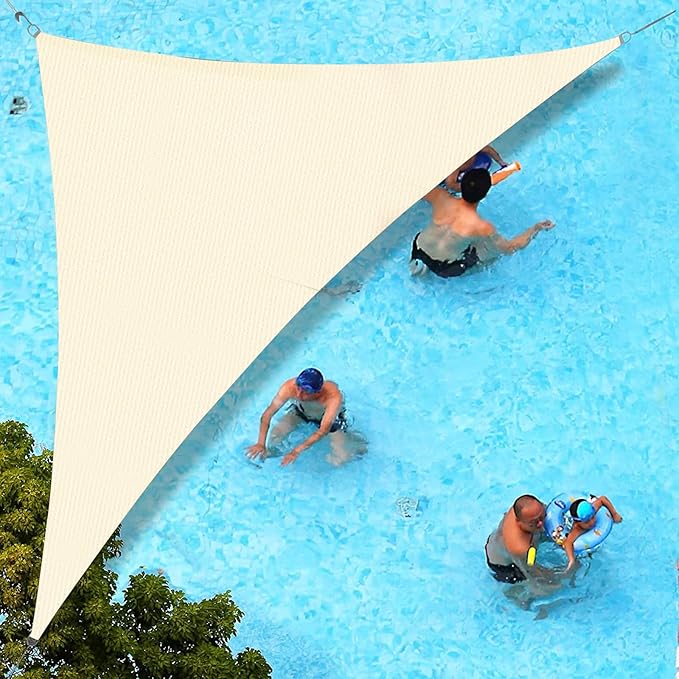SUNLAX Custom Size 10'x18'x20.6' Beige (Cream) Sun Shade Sail Right Triangle UV Block Sunshade for Backyard Yard Deck Patio Garden Outdoor Facility (Customized) SUNLAX
