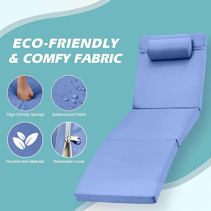 Chaise Lounge Chairs Outdoor Set of 4, Comfy Outside Wicker Patio Pool Lounge Chair w/ 5 Adjustable Back Angle, Cup Holder, Thicken Cushion ZZWHOM
