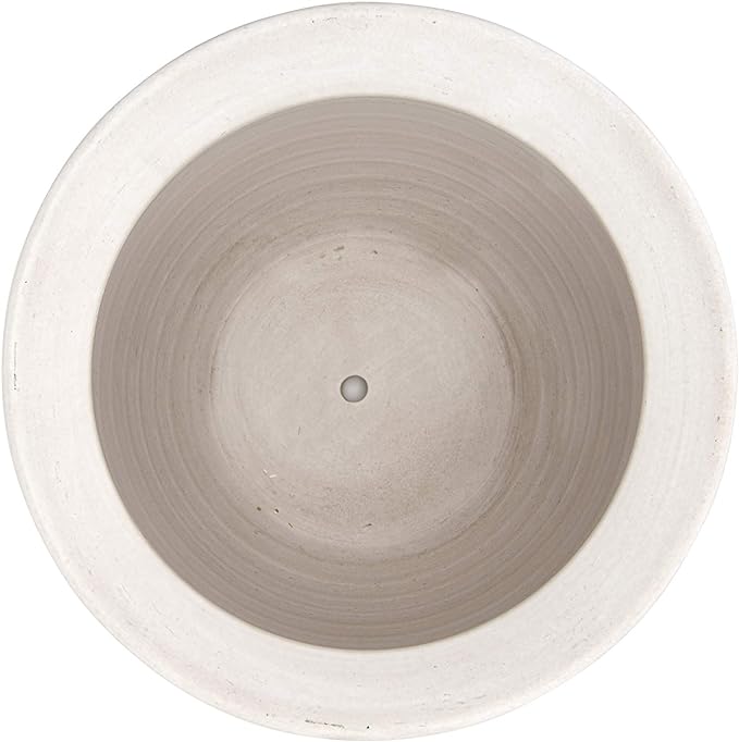 Creative Co-Op Large Matte White Embossed Stoneware Planter CreativeCo-Op