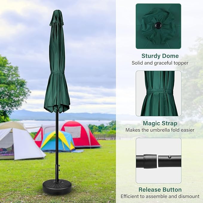 Simple Deluxe 9' Patio Umbrella Outdoor Table Market Yard Umbrella with Push Button Tilt/Crank SimpleDeluxe