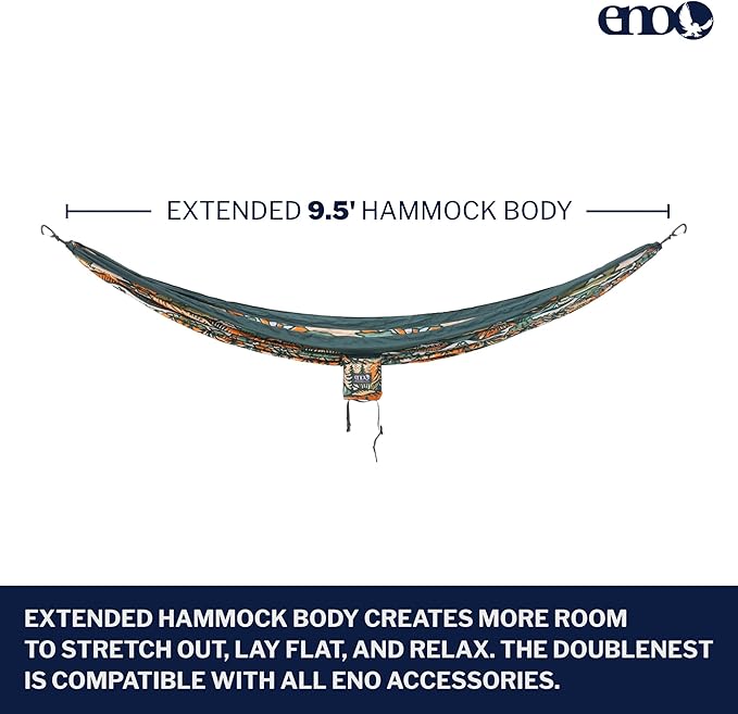 ENO, Eagles Nest Outfitters DoubleNest Lightweight Camping Hammock, 1 to 2 Person, Special Edition Colors, ATC EaglesNestOutfitters