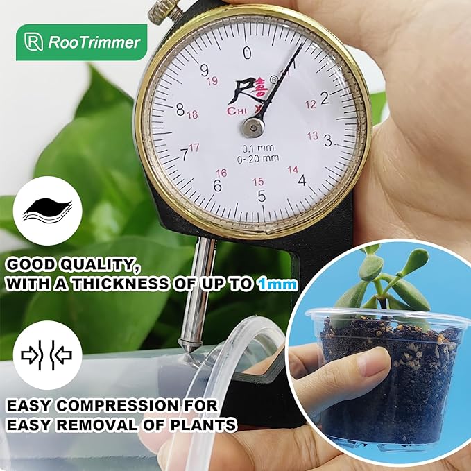 Clear Seedling pots 100-Pack 3.2 Inches Round for Seeds Starter Pots, Seeds Germination Transparent Clean Pots with Drainage Holes(100 Pcs, 3.14Inch) RooTrimmer