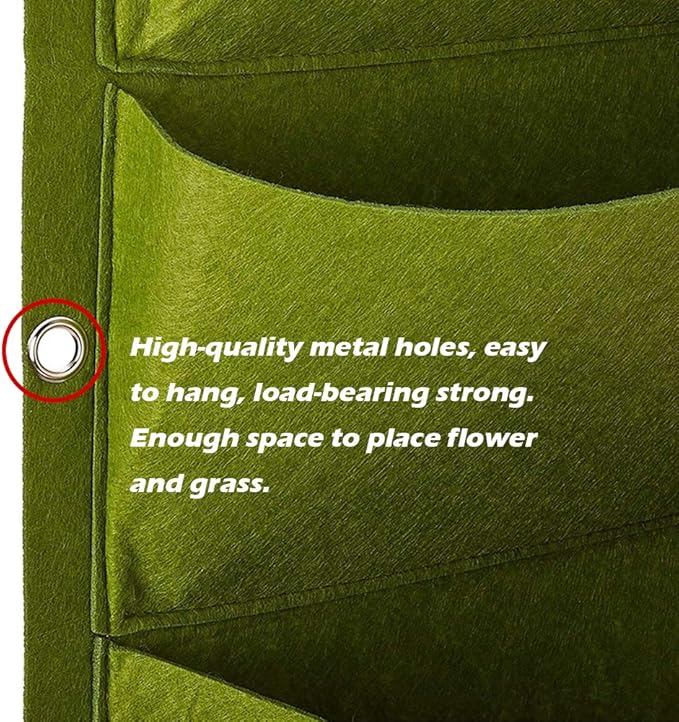 Hanging Planting Grow Bags, 64 Pockets Hanging Vertical Wall Planter Wall Mounted Grow Bag Outdoor Indoor Gardening Vertical Greening Flower Container, Planting Bags Storage Bags(1.0 m × 1.0 m, Green) LITLANDSTAR
