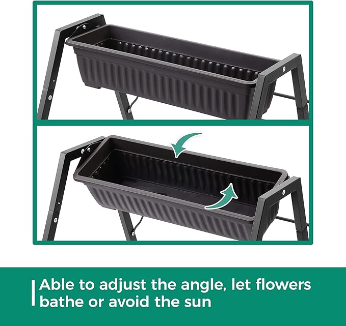 Raised Garden Planter Bed, Tiered Planter Stand with 5 Boxes, 25" Long*30" Wide*31" Tall, Vertical Raised Garden Bed for Herbs, Flowers, or Vegetables in Patio Balcony Indoor Outdoor SweetBin