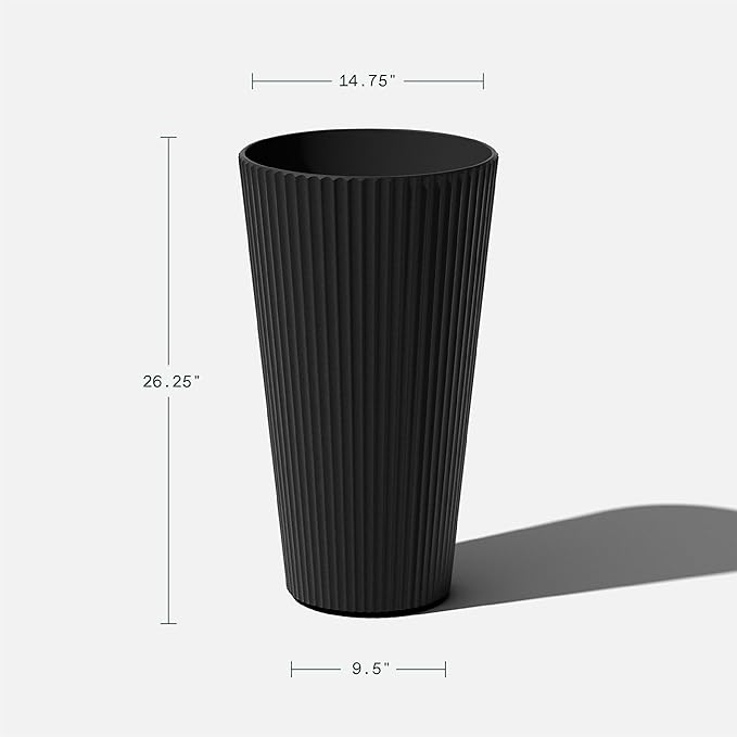 Veradek Demi Series Tall Planter for Porch, Patio, Backyard | Durable Plastic-Concrete Material | Modern Décor for Tall Plants, Grasses VeradekOutdoor