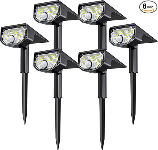 AloftSun Solar Motion Sensor Outdoor Lights,Waterproof Motion Sensor Spot Lights- 30 LED/3 Modes Solar Powered Spotlights,Landscape Lighting for Yard and Garden, Cool White,6 Pack AloftSun
