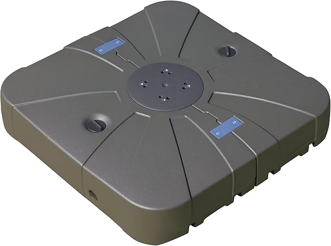 Outsunny Square Cantilever Patio Umbrella Base with 4 Wheels for Easy Moving, Heavy Duty Umbrella Stand Weight, 330 lb Capacity Sand or 249 lb Capacity Water, Coffee Outsunny
