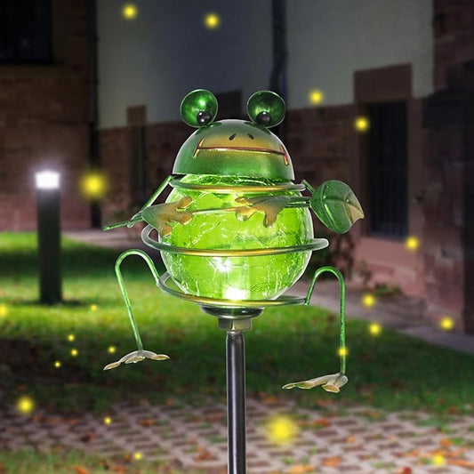 Bshine Solar Frog Garden Lights Outdoor - Solar Powered Stake Waterproof Pathway Lights for Yard, Garden Path, Landscape Decor - Cute Lawn Ornaments & Unique Gardening Frog Gifts for Mom, Frog Lovers Bshine
