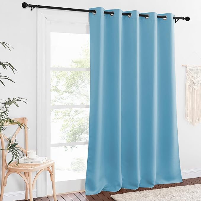 NICETOWN Blackout Curtain Drape for Bedroom - Light Reducing Thermal Insulated Solid Grommet Room Darkening Window Curtain 90 inches Long for Living Room (Teal Blue, 1 Piece, W66 x L90) NICETOWN