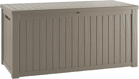 TARKARI 200 Gallon Lockable Resin Deck Box, Waterproof & UV-Resistant Outdoor Storage Box for Outdoor Cushion Storage, Garden Tools & Pool Accessories Storage, Gray Home