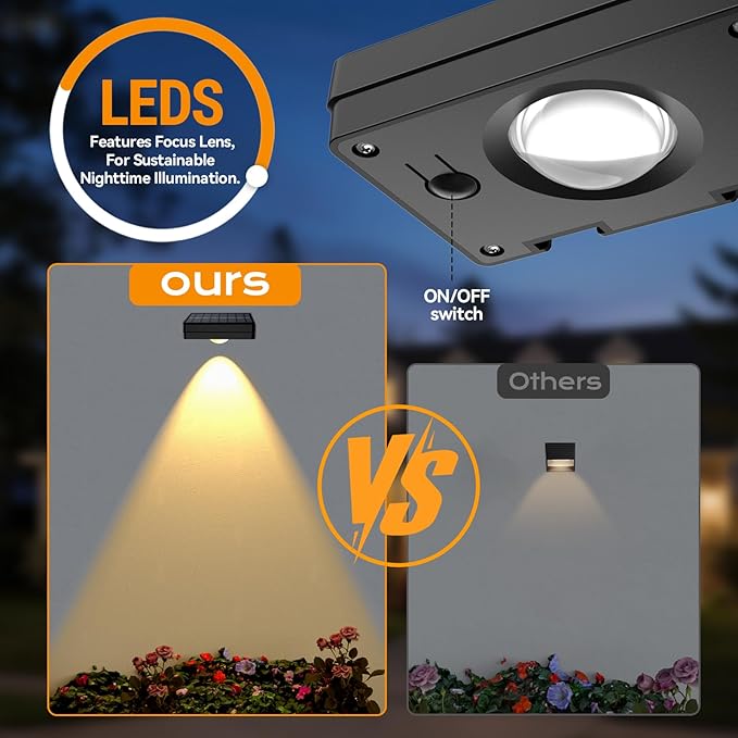 Solar Led Wall Light,Rgb Color Changing Spotlight - Waterproof Outdoor Garden Path Lighting Patio Fence Lights,10 Modes Auto On/Off,Ip44 Abs Material,No Wiring Needed For Yard & Courtyard (12 P) ZSYIQIXI