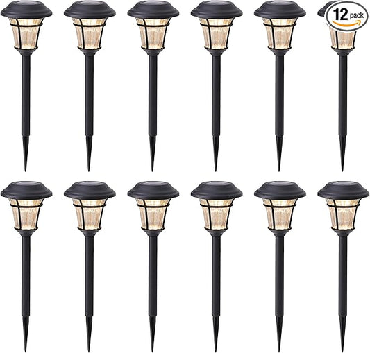 MAGGIFT 12 Pack Solar Pathway Lights Outdoor Solar Garden Lights for Patio, Yard, Driveway MAGGIFT