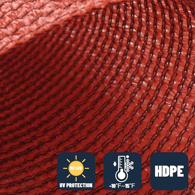 SUNNY GUARD Custom Size 18'x22'x22' Triangle Terra Red UV Block Sunshade for Backyard Yard Deck Patio Garden Outdoor Activities and Facility(Customized) SUNNYGUARD