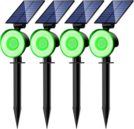 nipify 4 Pack Solar Lights Outdoor Waterproof, 53 LED Solar Spot Lights with 3 Modes Landscape Spotlights for Outside Garden Yard Trees Nipify