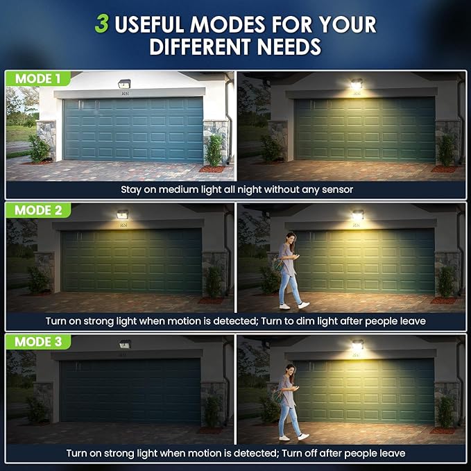 CLAONER Solar Lights Outdoor [𝟔 𝐏𝐚𝐜𝐤/126 LED], Wireless Motion Sensor Lights, IP65 Waterproof Security Lights 3 Modes, 270° Lighting Angle, Ultra-Bright Wall Lights for Deck Patio Fence Garage Claoner