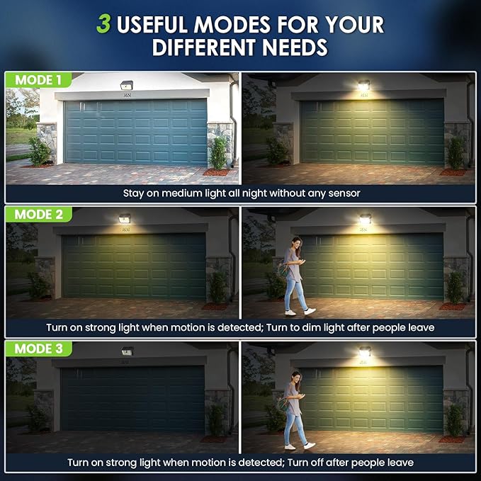 CLAONER Solar Lights Outdoor [𝟖 𝐏𝐚𝐜𝐤/126 LED], Wireless Motion Sensor Lights, IP65 Waterproof Security Lights 3 Modes, 270° Lighting Angle, Ultra-Bright Wall Lights for Deck Patio Fence Garage Claoner