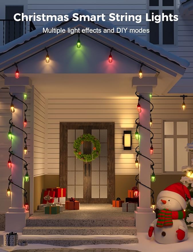 XMCOSY+ Smart Outdoor String Lights, 72.5Ft Patio Lights Waterproof, App Control, Compatible with Alexa, RGBCWIC Color Changing LED String Light for Outside XMcosy