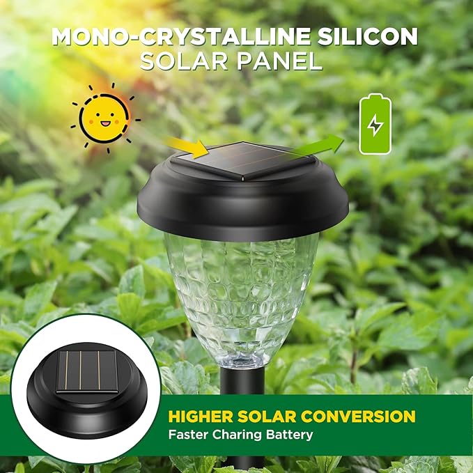 Super Bright Solar Lights Outdoor Waterproof-10 Pack, Dusk to Dawn Up to 12 Hrs Solar Powered Outdoor Pathway Garden Lights Auto On/Off, LED Landscape Lighting Decorative for Walkway Patio Yard URAGO