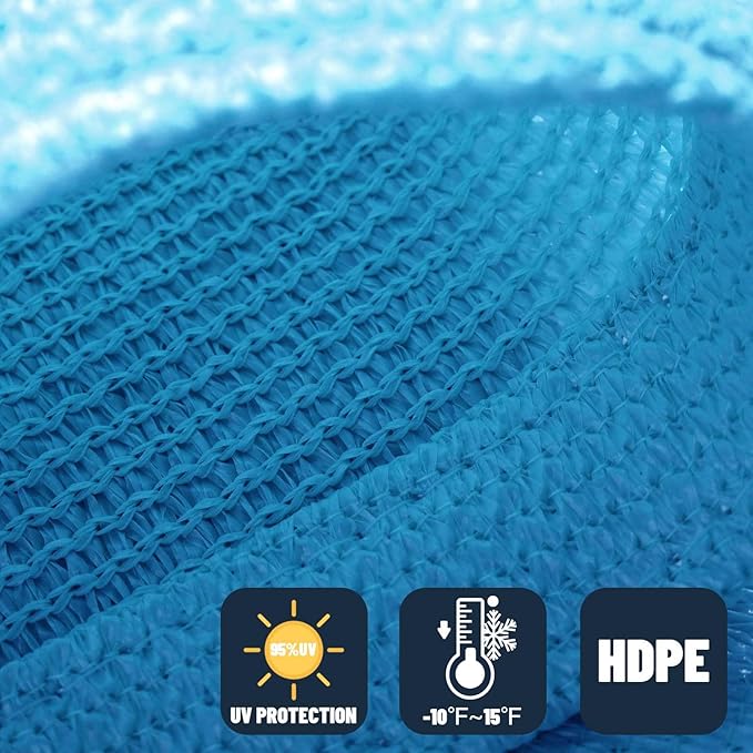 SUNNY GUARD Custom Size 20'x24'x31.2' Triangle Turquoise Blue UV Block Sunshade for Backyard Yard Deck Patio Garden Outdoor Activities and Facility(Customized) SUNNYGUARD