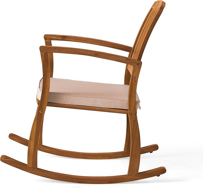 Christopher Knight Home Selma Acacia Rocking Chairs with Cushions, 2-Pcs Set, Teak Finish ChristopherKnightHome