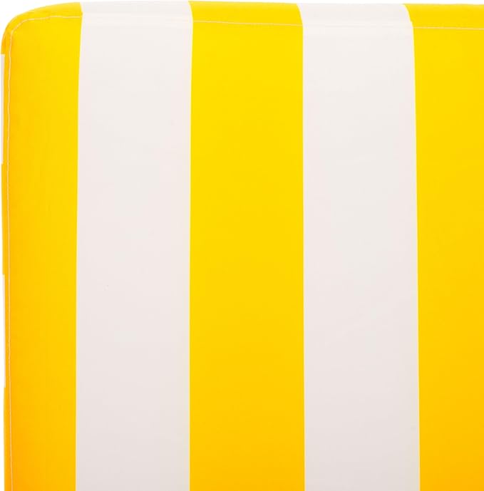 SAFAVIEH Outdoor Collection Gillian Heather Tan & Yellow Stripe Chaise Lounge Chair (Fully Assembled) SAFAVIEH