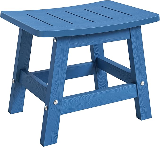 LUE BONA Outdoor Adirondack Ottomans, Footrest Footstool Set of 2, Outdoor Foot Rest for Patio, HDPS All Weather Waterproof Footrest Footstool for Adirondack Chair, Navy Blue LUEBONA