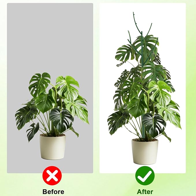 15 Pack Stackable Plant Support Stakes, Garden Trellis for Climbing Plants Indoor and Outdoor Use, Plant Accessories for Potted Plants Monstera, Plant Sticks for Climbing Plant Stems PERSZEN