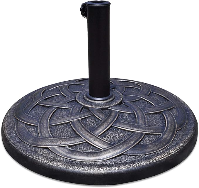 Giantex 43lbs Patio Market Umbrella Base, Heavy Duty Outdoor Stand, Cast Iron Umbrella Holder for Garden Beach, Classic Round Umbrella Standing Deck Porch Giantex