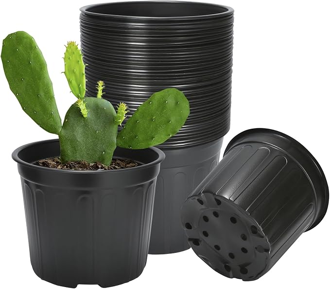 40 Pack 3 Gallon Nursery Plant Pots,10 Inch Plastic Garden Flower Seedling Planter Pot with Drainage Holes for Outdoor Indoor Plants,Gardening Gifts Rootora