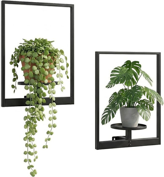 2 Pack Plant Stand Indoor Outdoor Hanging Planters for Indoor Plants Wall Plant Holder for Indoor Plants Plant Frames Wall Decor for Livingroom Bedroom Balcony Patio NUZZERO