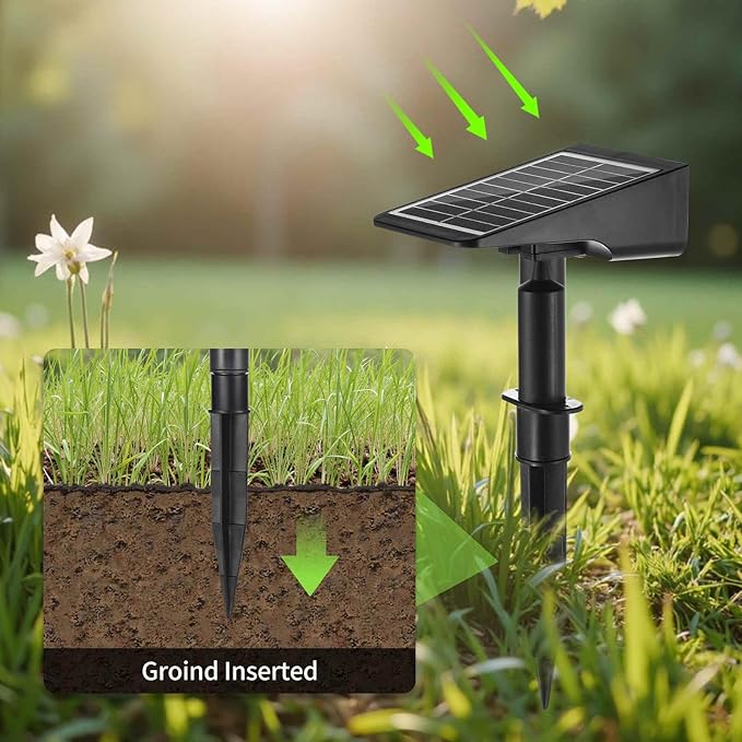 Solar Spot Lights Outdoor, 2 Pack Solar Landscape Spotlights 3 Lighting Modes IP65 Waterproof Adjustable Light House Lights Spot Light for Yard Rootora