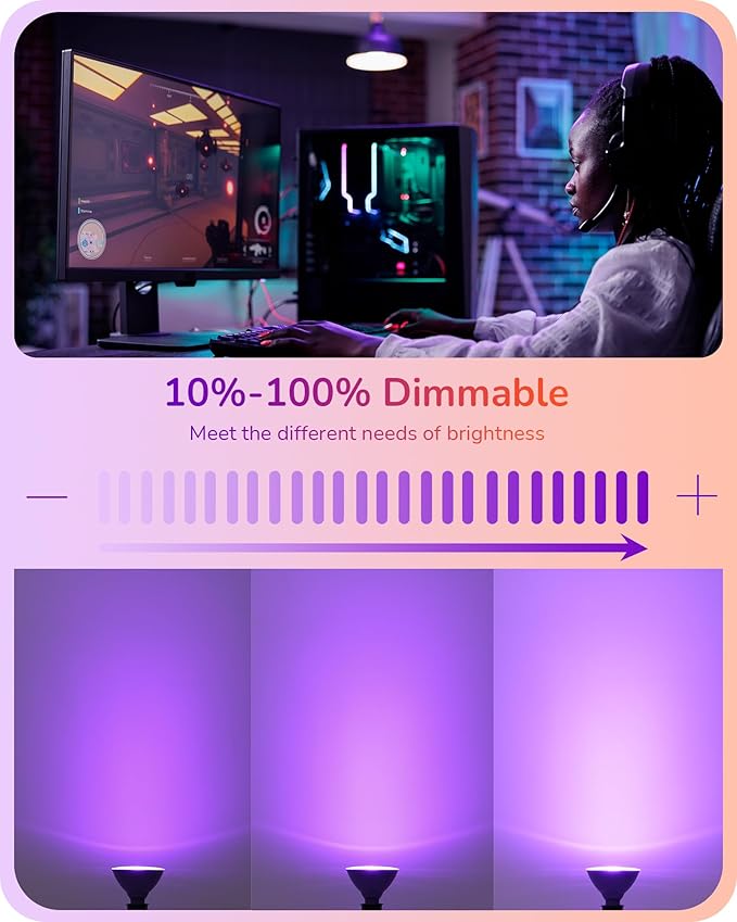 EDISHINE PAR38 Purple & Orange LED Flood Light Bulbs Outdoor, Dimmable LED Light Bulb, 18W(120W Equivalent), Outdoor Weatherproof Light Bulb for Party, E26 Base, 2 Pack EDISHINE