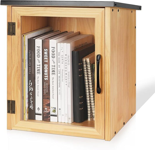 Outdoor Library Outdoor Book Box Storage Small Wooden Cabinet Little Literature Box for Neighborhoods Community and Schools Sharing Books, Flyers, Newspapers, Food and Art (A) Exttlliy