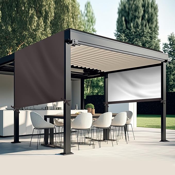 Universal Pergola Replacement Canopy Outdoor Canopy Shade Cover Waterproof Shade Top Cover for Outdoor Patio Porch Backyard(10 x 10 ft,Coffee) Wowangce