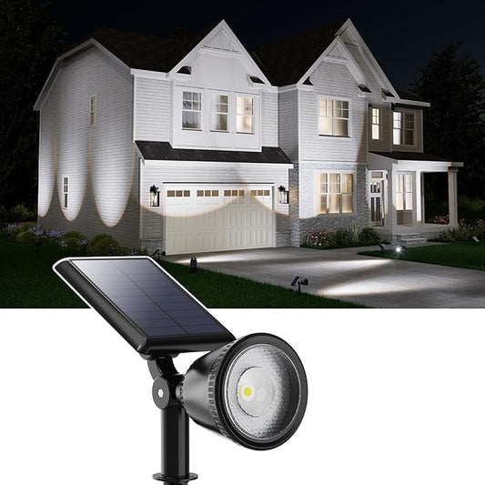 Solar Powered Sunset Spotlight Outdoor Waterproof Spot LED Accent Landscape Uplight for Outside Trees, House Flag, Sculptures, Lawn, Wall, Yard and Garden, Independently Adjustable Light & Panel FALOVE