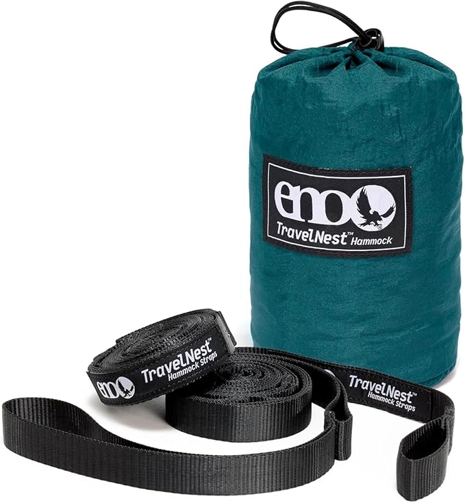 ENO TravelNest Hammock & Straps Combo - Portable Hiking and Camping Hammock with Straps Included - Travel Hammock for Camping, Hiking, Backpacking, a Festival, or The Beach - Marine EaglesNestOutfitters