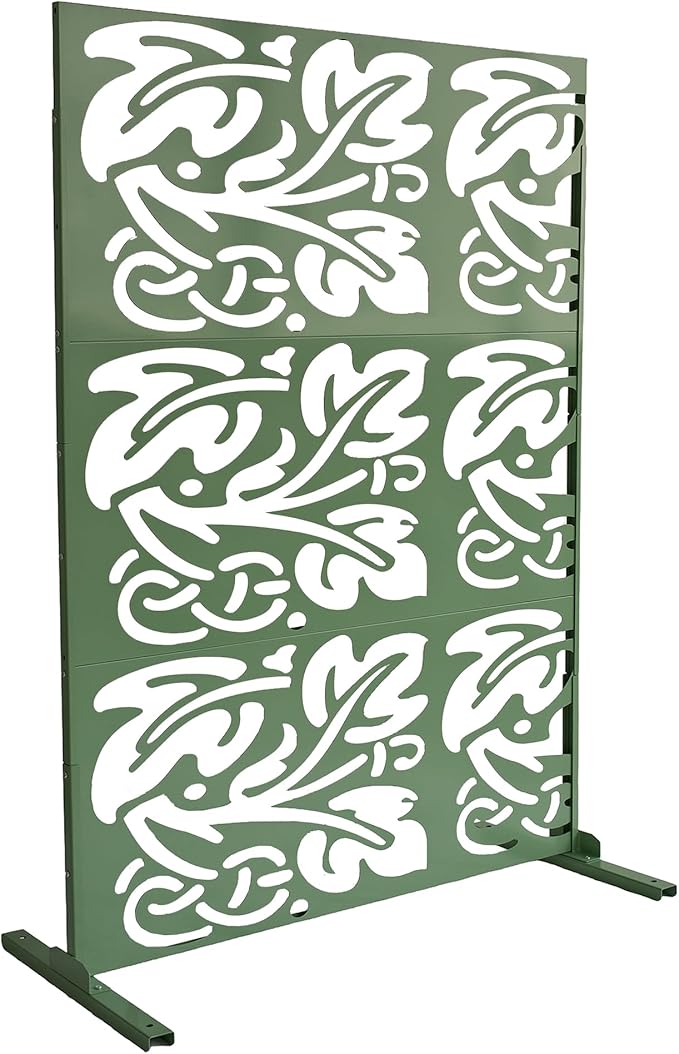Oakland Living 6 ft. X 4 ft. Green Freestanding Metal Privacy Screen Room Divider Oakland+Living
