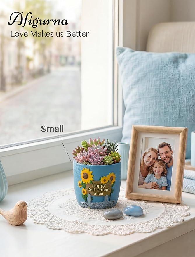 Retirement Gifts for Woman 2026: Happy Retirement Gifts for Women Nurse Teacher Coworker - Unique Retired Garden Gifts for Decoration - Hand-Painted Plant Pot Present with Gift Box and Card Rootora