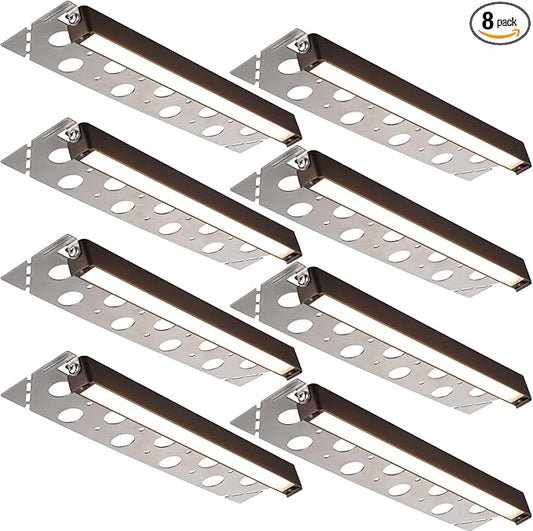 LEONLITE 8-Pack 12 Inch LED Hardscape Lighting, Update Retaining Wall Lights, LED Landscape Lighting, 12-24V AC/DC Paver Light Low Voltage, 3W/5W/7W Dimmable Outdoor Step Lights, 2700K Soft White, ETL LEONLITE