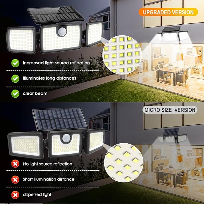 MIHANI Solar Lights Outdoor, Quick Charge Solar Motion Deck Lights Outdoor for Deck with High Brightness, Larger Built-in Tempered Glass Panel, Sensitive PIR Motion Inductor (Remote 6 Pack) MIHANI