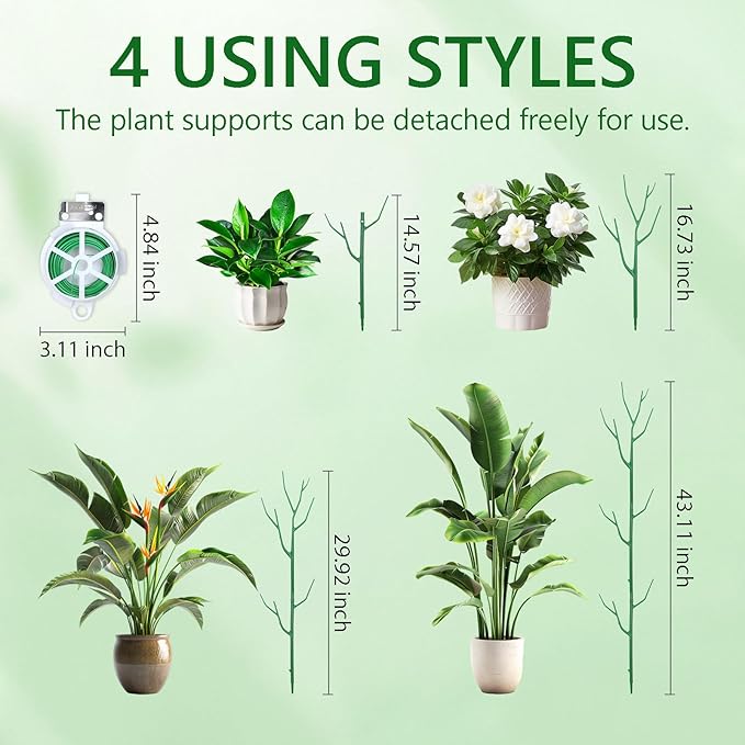 5 Pack Stackable Plant Supports Stakes, Sturdy Garden Trellis for Climbing & Vining Plants, Monstera, Pothos & Philodendron - Reusable Plant Stakes for Indoor & Outdoor Potted Plants Obralitic
