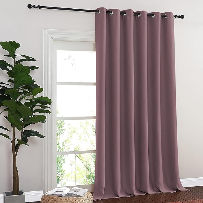 NICETOWN Dry Rose Blackout Curtains for Bedroom 95 Inch Length - Thermal Insulated Room Darkening Privacy Grommet Window Drapes for Boys Room, Set of 1 Panel, 80 x 95 Inch NICETOWN