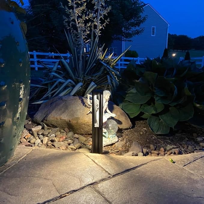 LEONLITE 10-Pack Low Voltage Landscape Pathway Lights, LED Bollard Path Lights, 3W Outdoor Landscape Lighting for Driveway, Garden, Aluminum, 12-15V AC/DC, IP65 Waterproof, 3000K Warm White, Black LEONLITE
