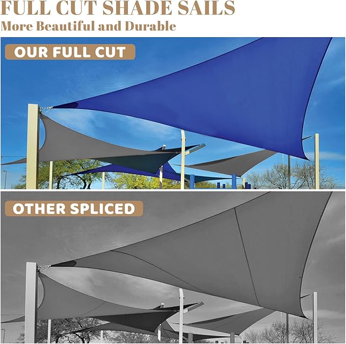 SUNLAX Custom Size 13'x23'x26.4' Sand Sun Shade Sail Right Triangle UV Block Sunshade for Backyard Yard Deck Patio Garden Outdoor Facility (Customized) SUNLAX